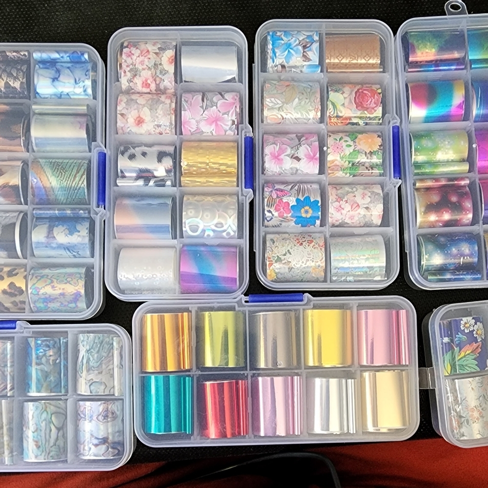70 Gel Nail Foil strips + Gel glue